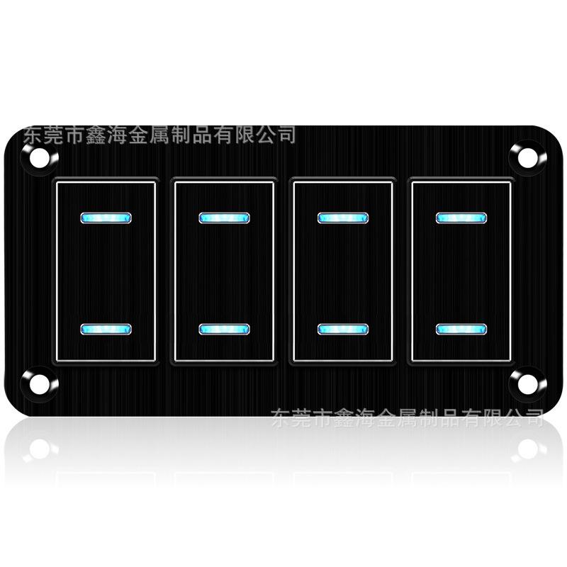 鑫海金属拉丝双条灯黑色大巴车改装船型游艇房车电源开关控制面板