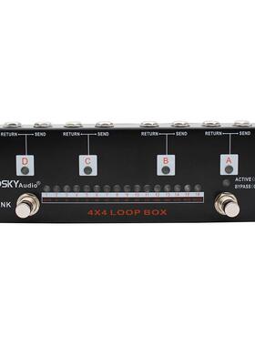 MOSKY 4X4 LOOP BOX 可视化 2个按键 16种编程效果器组合选择