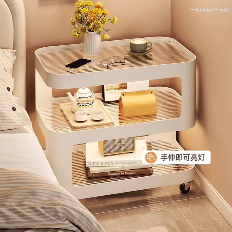 床头柜简约现代家用卧室小型床边收纳柜子创意床头置物架铁艺边几