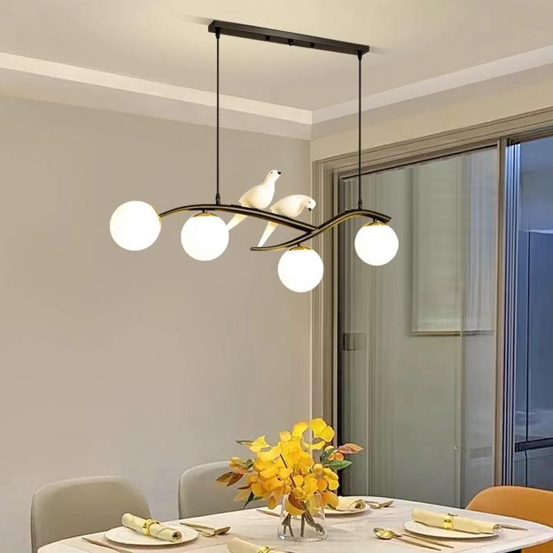 餐厅吊灯四头餐桌灯现代简约吧台灯轻奢饭厅家用餐吊灯具工业风