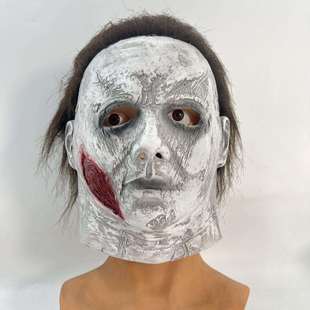 2023新款月光光心慌慌白色麦克梅尔迈尔斯万圣节梅杰乳胶面具头套