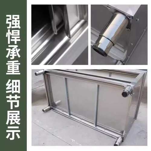 304不锈钢推拉门工作台厨房和面储物柜打荷操作台切菜桌商用案板