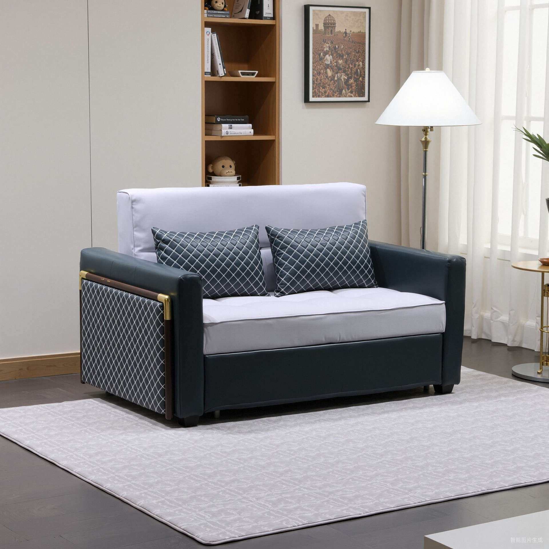 佛山家具可折叠沙发床两用1米8双人可伸缩床客厅小户型布艺沙发床