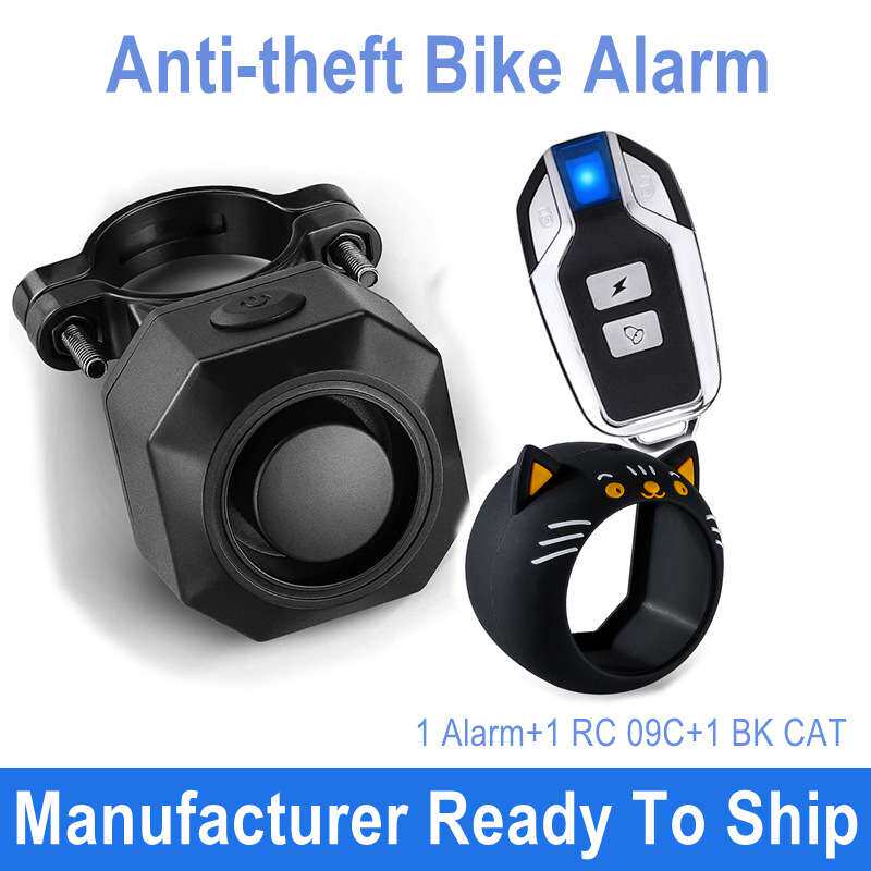 Anti-theft 110db Wireless Remote Control Bike Alarm with cat