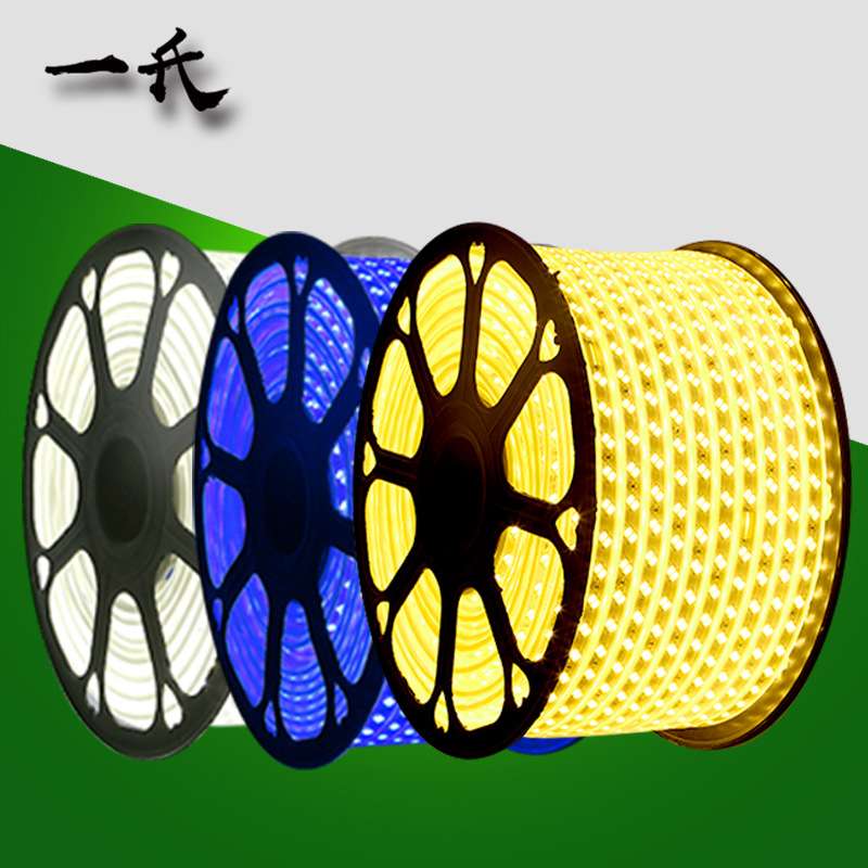 led灯带5050防水高压2835双排三排220V客厅彩霓虹柔性软灯条