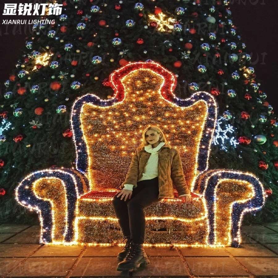 国王的宝座灯光拍照打卡led仿真造型铁艺座椅造型装饰灯网红创意