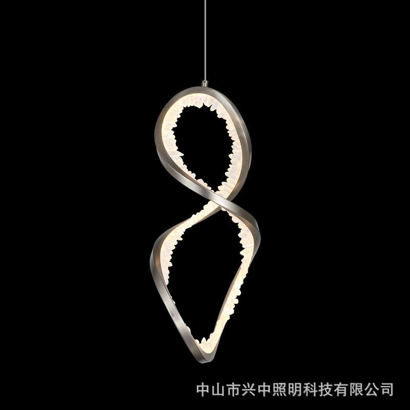 极简个性创意天然水晶吊灯设计师几何线条吧台床头别墅餐厅吊灯
