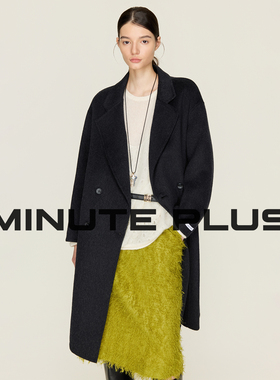MinutePlus 双排扣毛呢大衣中长款双色可选MP58WC18