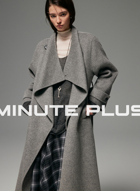 MinutePlus Aura Drape 垂叙定制美丽诺羊毛荡领中长款MP58WC01