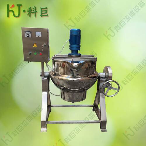 电加热可倾式带搅拌不锈钢夹层锅100L导热油炒锅炒菜锅厂家