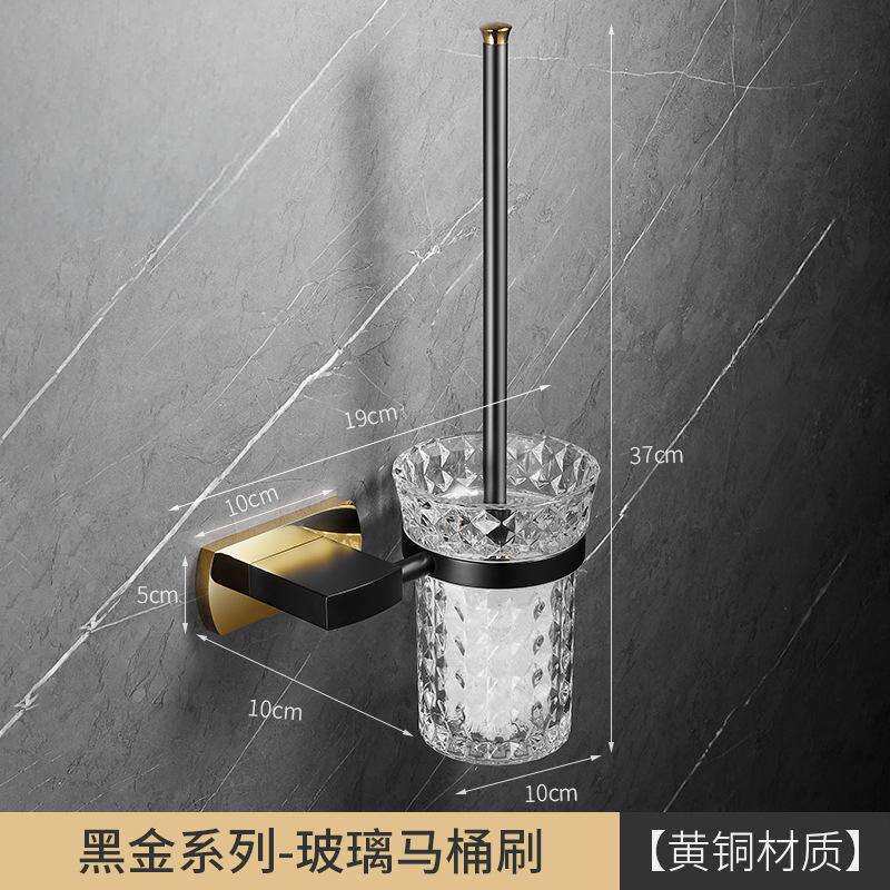 全铜拉丝金轻奢毛巾架卫生间壁挂式置物套装浴室置物架收纳浴巾架