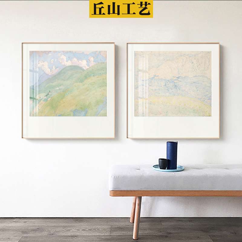 田园极简装饰画名宿原木风格挂画客厅卧室样板间玄关画卧室床头画