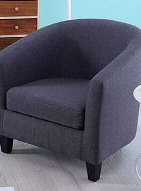 2I简约欧式布艺皮质单人双人沙发小户型酒店卡座咖啡厅办公休闲海