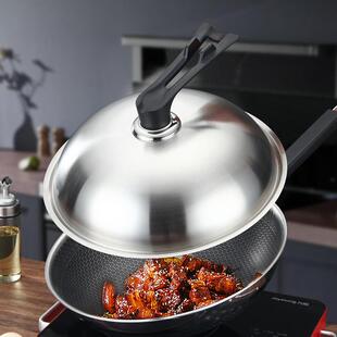 不锈钢锅盖家用厨房炒菜高拱盖通用30厘米加高32cm加厚34蒸锅盖子