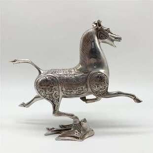 古玩仿古铜马踏飞燕摆件马到成功工艺精湛家居办公室装饰摆件