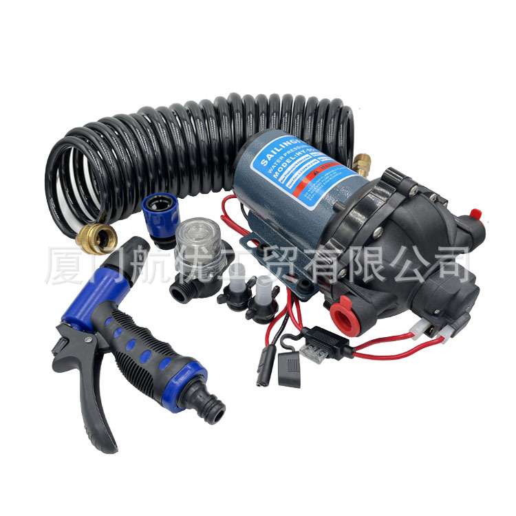 高压冲洗车泵清洗套装12V24V直流电动游艇船舶甲板冲洗隔膜抽水泵