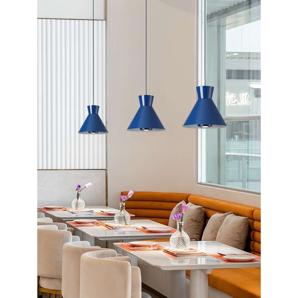 餐饮店吊灯店铺商用克莱因蓝色咖啡店牛排西餐厅火锅店吊灯带射灯