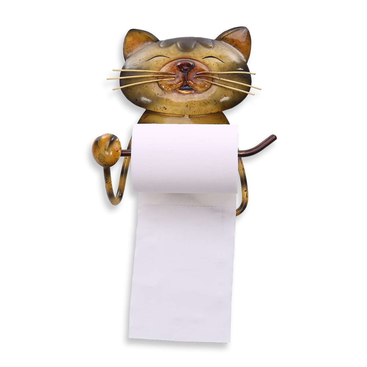 小猫卷纸壁挂跨境工艺品创意家居摆件 现代金属桌面装饰工艺品