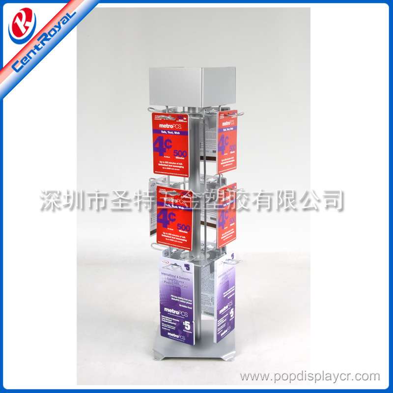 专业生产精美卡片铁线架 旋转卡片架 移动铁艺卡片展示架