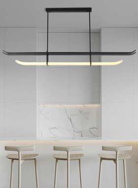 北欧创意个性设计师软装轻奢长条极简艺术餐厅吧台装饰led吊灯