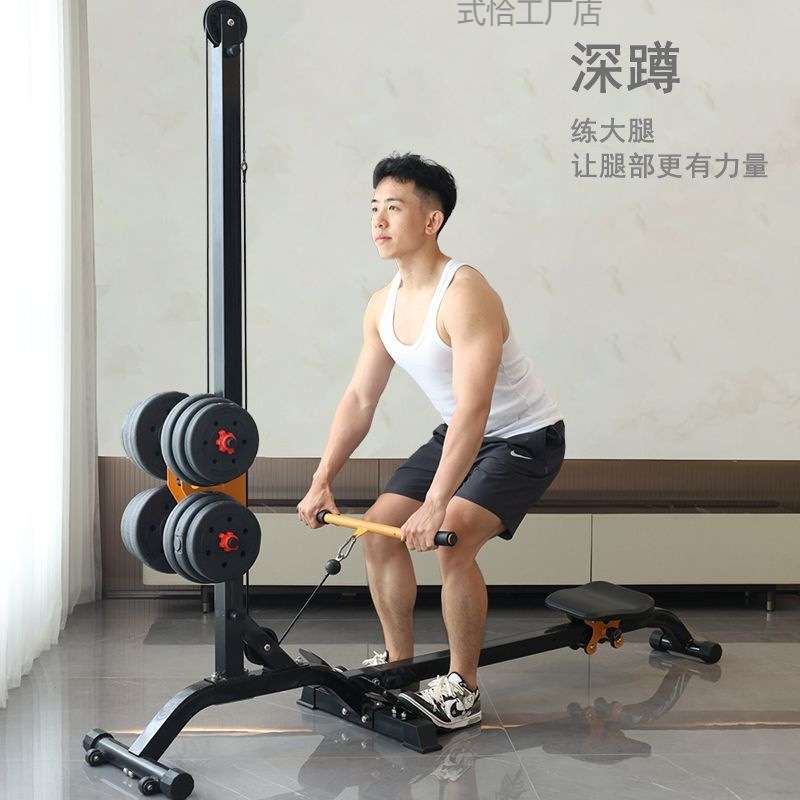 哑铃划船机多功能可折叠重量调节家用男士哑铃套装健身器械