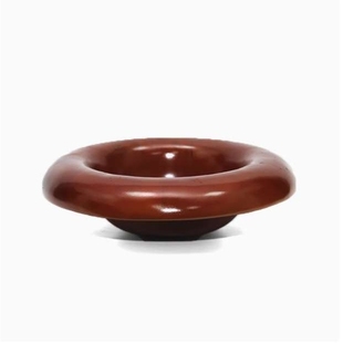 意式创意简约中古果盘法式枣红果盘原型样板房客厅茶几装饰品摆件