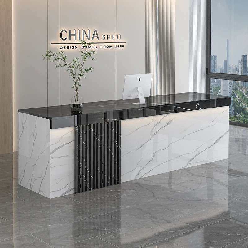 吧台收银台房产中介前台桌图文店物业旅行社公司办公大厅接待前台