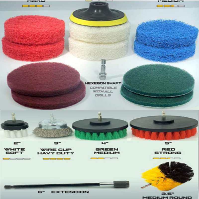 跨境热卖电钻刷17件套四寸菜瓜布百洁垫清洁套装15cm加长杆延长杆,鲜花速递/花卉仿真/绿植园艺,割草机/草坪机,淘宝优惠券,粉丝福利购,淘宝优惠卷