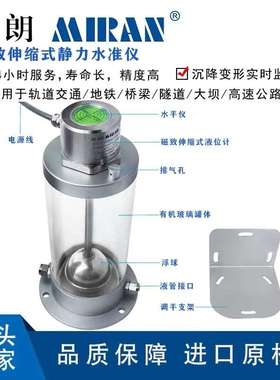 米朗MGY磁致伸缩型静力水准仪地铁大坝基坑沉降监测高精度水准仪