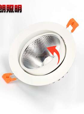 LED嵌入式天花灯COB筒灯220v家用客厅吊顶牛眼灯射灯桶灯 孔灯