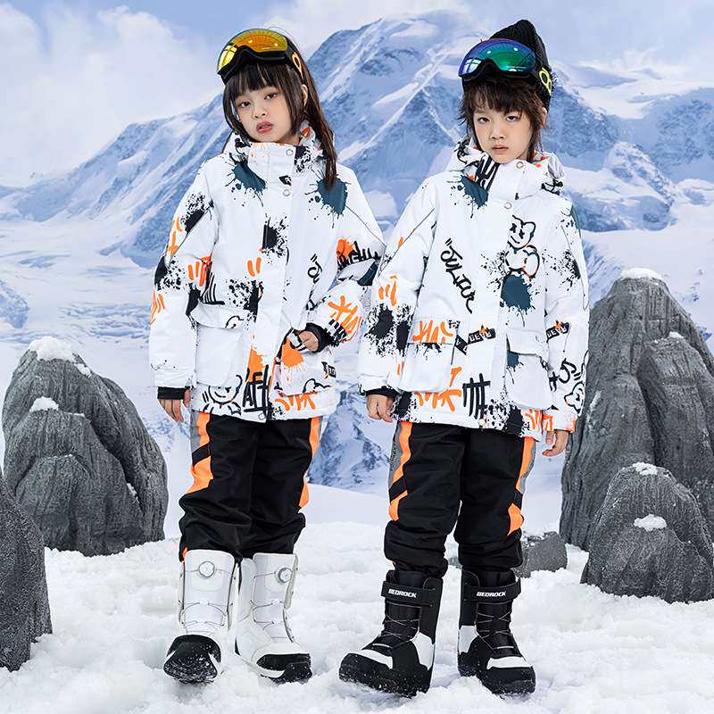 儿童滑雪服男童女童套装冬季户外防泼水保暖加厚单板双板滑雪服