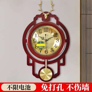 北极星实木中式船舵挂钟客厅家用舵手创意装饰时钟表一帆风顺