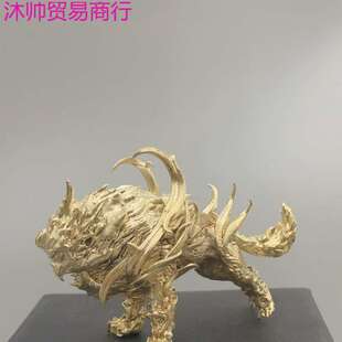 上古神兽穷奇麒麟白泽纯铜实心霸气摆件混沌饕鬄梼杌狴犴宪章螭吻