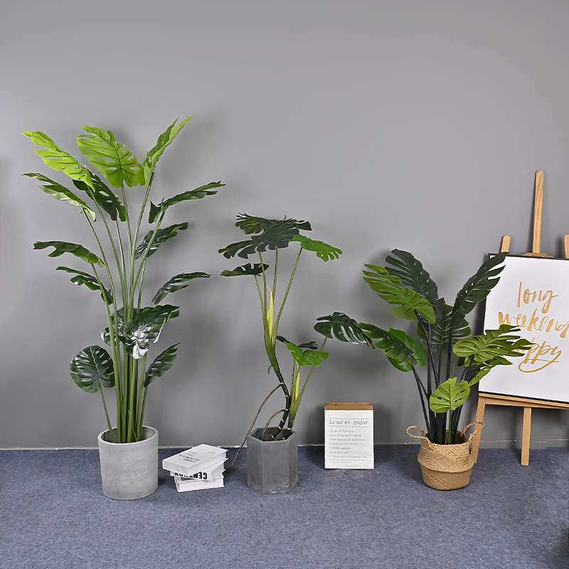 北欧仿真绿植龟背树春芋软装造景假树商场橱窗大型落地植物龟背叶