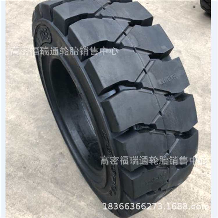 6.50-10实心工业叉车后轮轮胎28x9-15前轮耐磨抗造两大块花纹轮胎