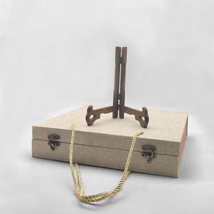 礼盒包装空盒亚j麻礼盒茶饼陶瓷盘子礼品盒手提礼物盒简约圆形卡