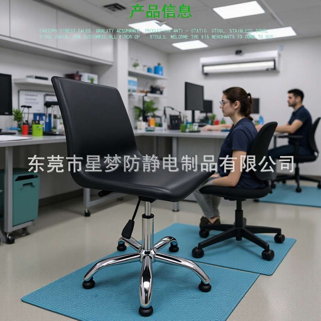 防静电靠背椅 升降防静电 PP塑胶椅面 镀铬五星脚 带脚轮靠背椅