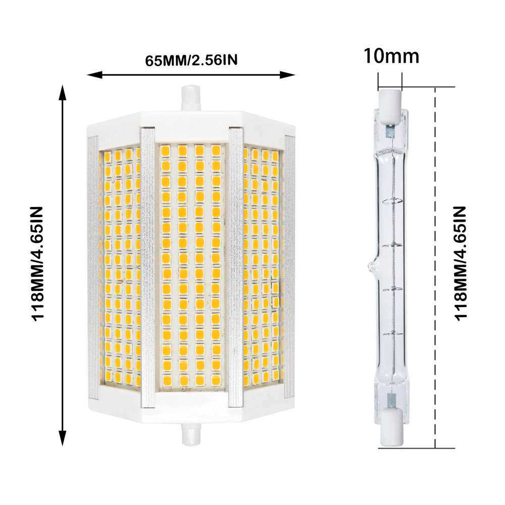 高亮LED R7S 60W 118mm 110V/220V调光横插玉米灯替换老式卤素灯