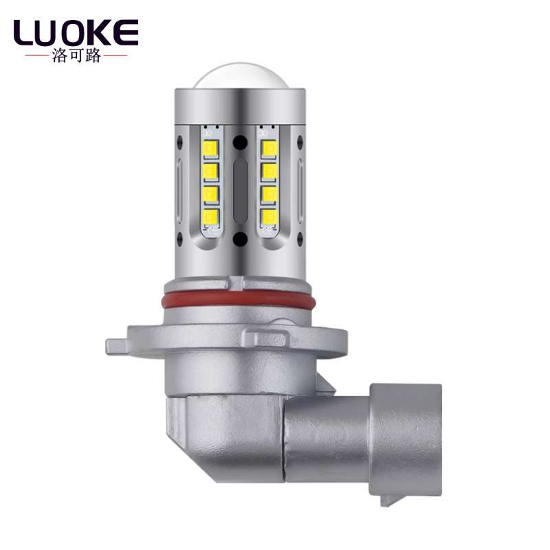 汽车LED大功率雾灯9006 9005 HB3HB4透镜24LED前雾灯泡白光12-36V