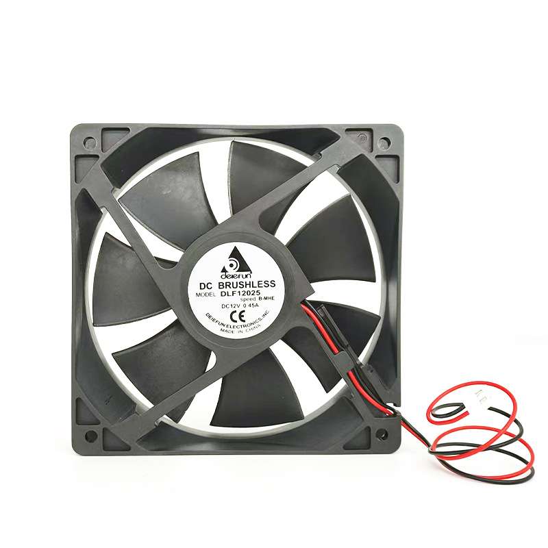 delefun12025双滚珠DC12V 24V直流风扇12cm机箱机柜轴流风机风扇