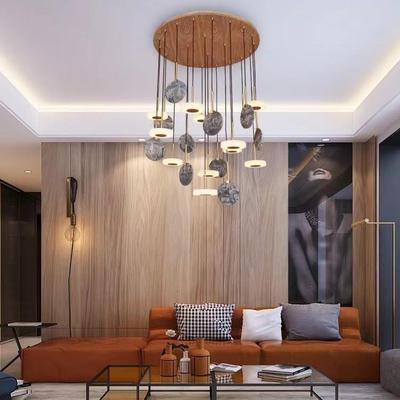 现代简约客厅吊灯个性创意餐厅灯设计师款大理市轻奢LED吧台灯具