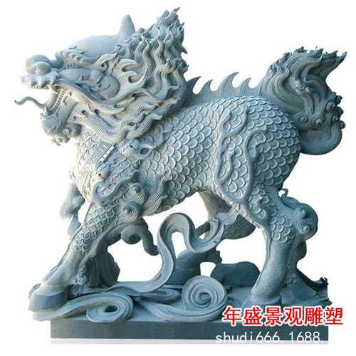 福建青石麒麟厂家 石雕麒麟门口摆件动物雕塑