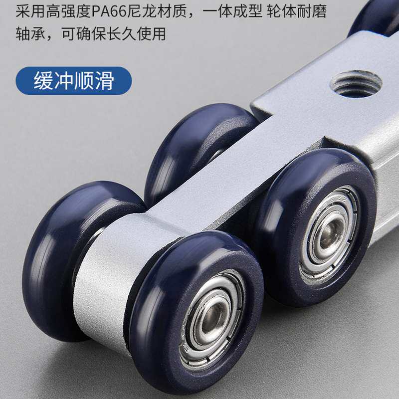 左钢双向缓冲吊轮推拉门吊轨轨道静音阻尼玻璃门吊门导轨移门吊轮