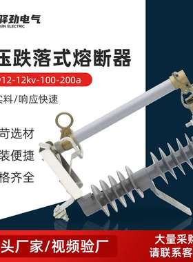高压跌落式熔断器 hrw12-12kv-100-200a户外高压柱上跌落式熔断器