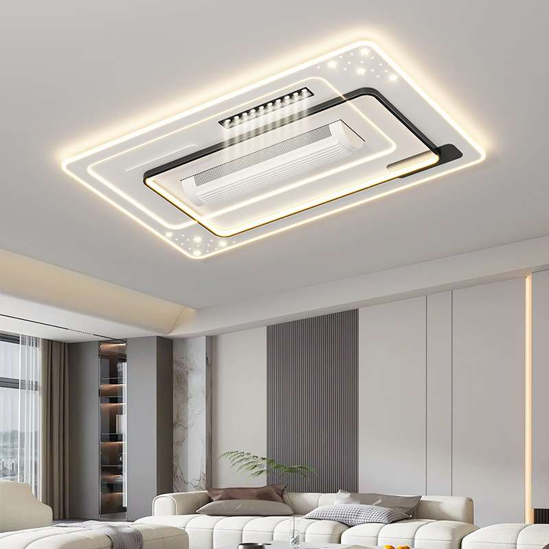 LED语音控制无叶风扇吸顶灯灯风扇灯套餐优惠中山灯具客厅灯2024