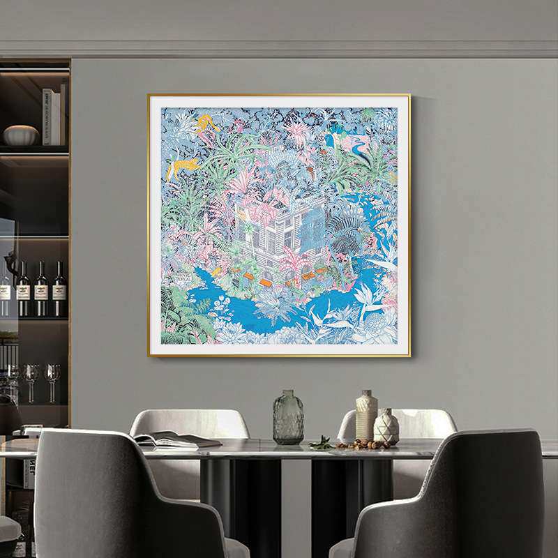 现代轻奢丛林动物挂画美式高级样板房间客厅装饰画玄关入户墙壁画