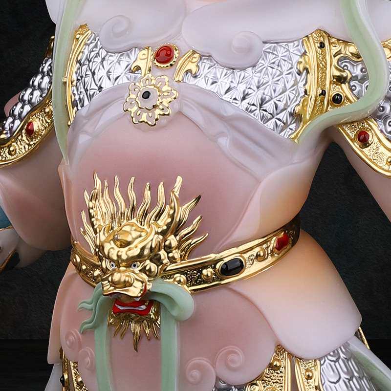 华光大帝二郎神杨戬神像仿汉白玉清源妙道真君二郎真君哮天犬摆件