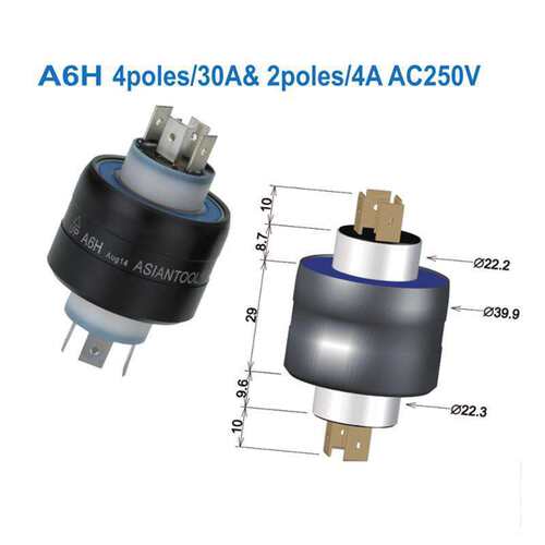 Asiantool A6H水银导电滑环 6路旋转连接器MERCOTAC 630/630-SS