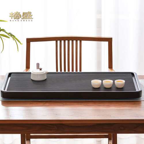 实木茶盘家用客厅整块小型排水干泡茶台办公室茶海托盘电木款