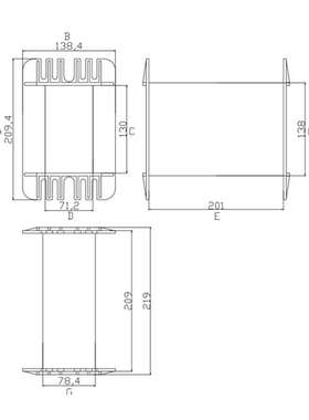 70-130-210 EI三相变压器骨架 电抗器胶芯 出线口5+5+5+5 线架